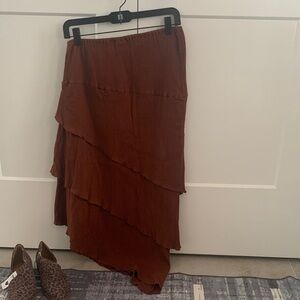 Asymmetrical Brown Women's Skirt